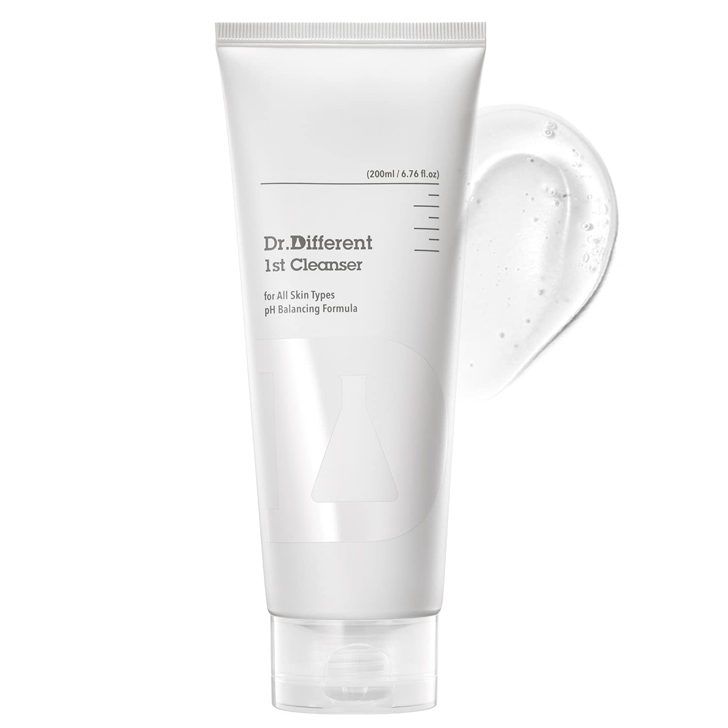Dr.Different 1st Cleanser 200ml (6.76 fl.oz.) - Hypoallergenic Hydrating Makeup Cleansing Gel for Sensitive Skin, Panthenol and PHA PH 5.5 Care First Step Cleanser, Non-Foaming, Oil-Free Wash