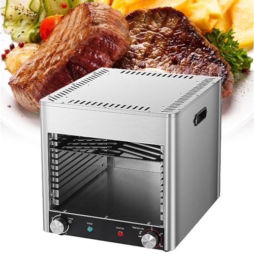 Grill à Steak Professionnel,Grilloir à Steaks éLectrique, Grills à Steakes Commercial IntéRieur Fumoir à Steak Automatique Temps De Gril TempéRature...