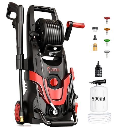 Image of Pressure Washer 4800PSI w /4 Quick Connect Nozzles, Inlet Hose & Filter&500ML Soap Tank, High Cleaning Machine for Cars /Fences /Driveways /Patios /Home Cleaning
