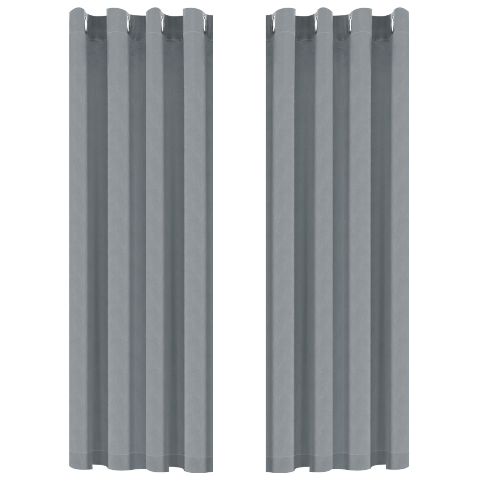 Dhouse 2 Panels Velvet Curtains Blackout Pencil Pleat Velvet Curtains 46" x 54" Fully Lined Eyelet Ring Top Curtains Thermal Insulated Room Darkening for Livingroom Bedroom (Silver Gray)