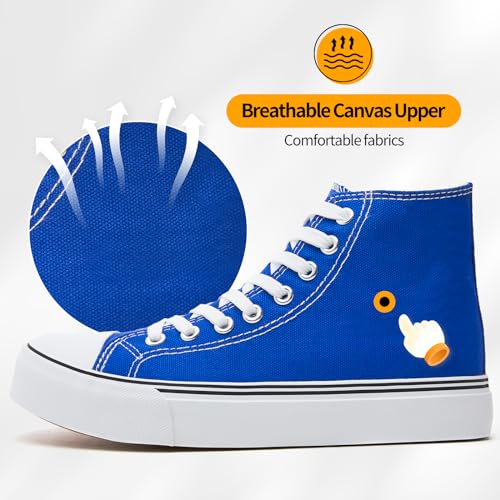 Image of ZGR Womens High Top Canvas Sneakers,Lace-up Canvas Shoes,Casual Tennis Walking Shoes