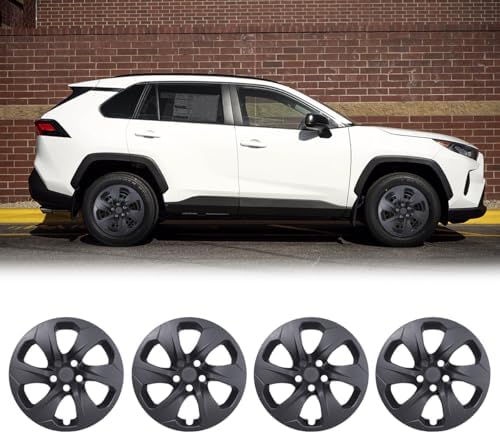 17 Inch Hubcaps Set of 4 Matte Black Wheel Rims Cover R17 for Toy...