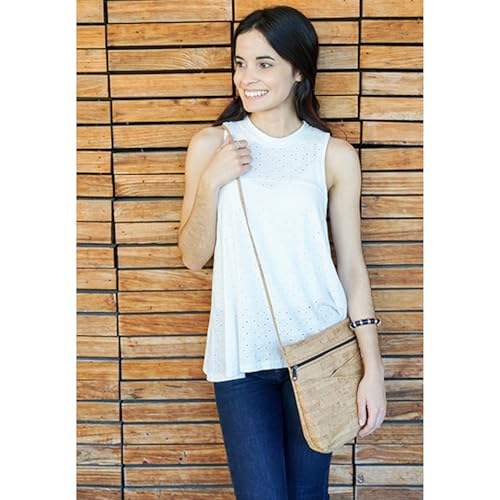 Criss Cross Pocket Cork Cross Body Bag with Natural Zipper4