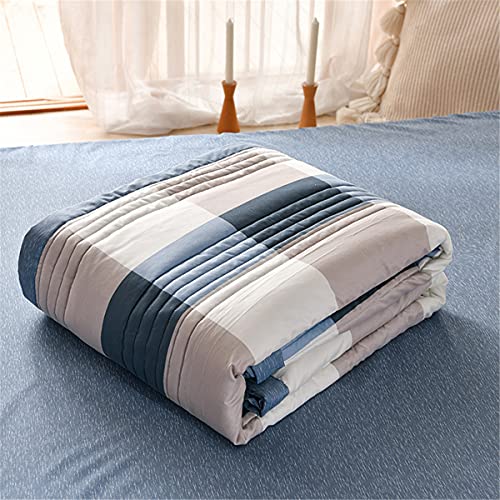 Plaid Couvre Lit Matelassée, Chickwin Réversible Imprimé Doux Microfiber Couvre-lit Couverture de lit Jeté de Lit Dessus de Lit (Bleu,200x230cm)