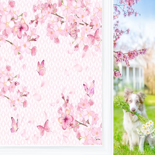 Vinilo decorativo para ventana Pink Art Cherry Blossom miniatura 1