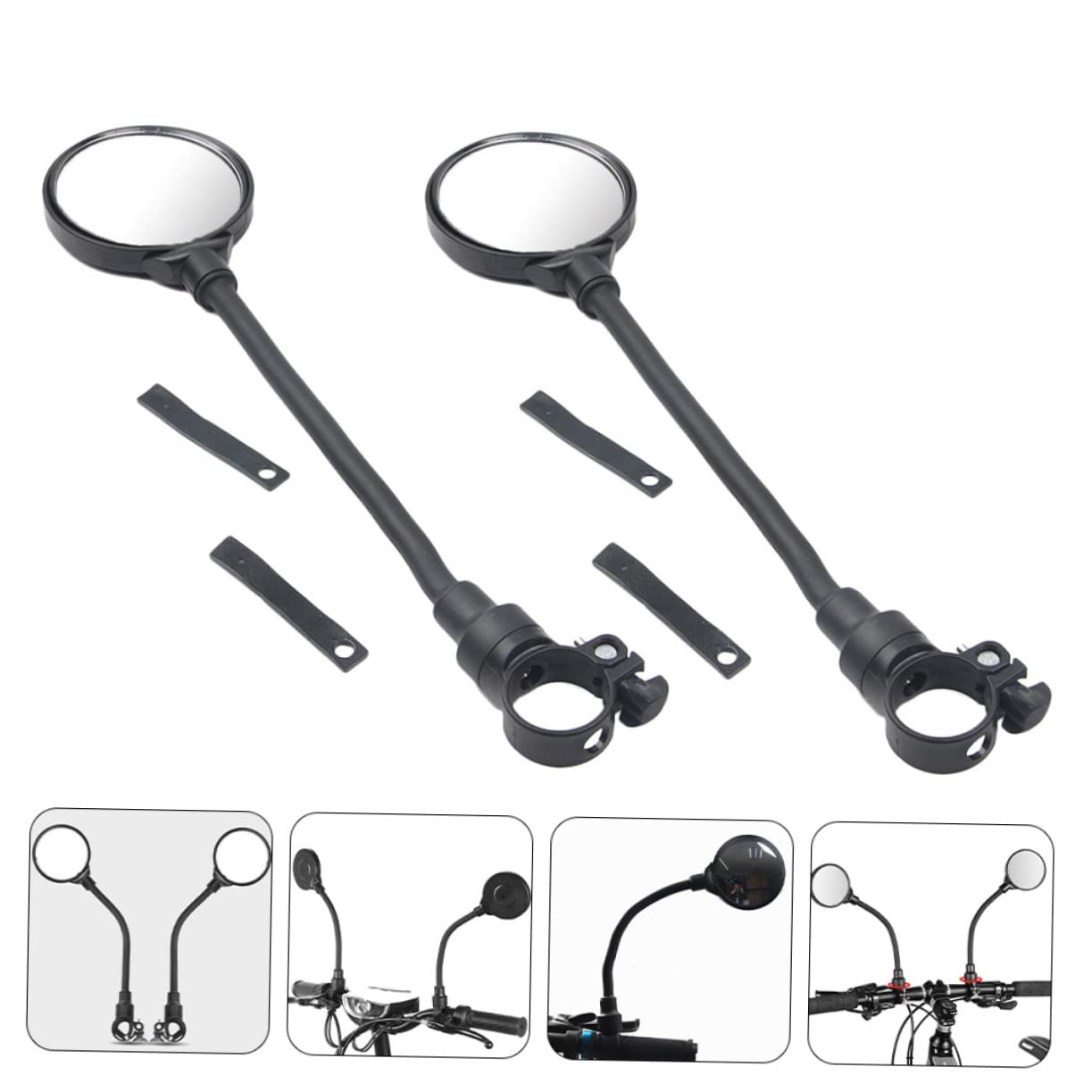 TOYANDONA 2pezzi Specchietto Retrovisore Per Bicicletta Specchietto Regolabile Visione Grandangolare Facile Installare Su Manubrio Per Bici Corsa e Mountain Bike