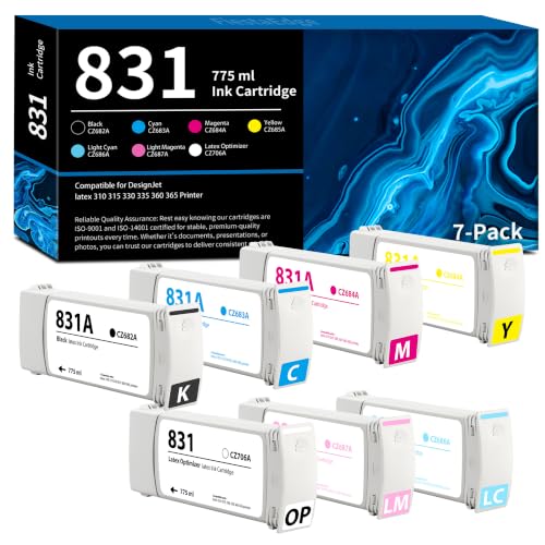 FiestaEdge 831A 831 Ink Cartridge Set 775ml 7-Pack (BK/C/M/Y...