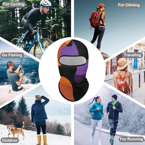 Balaclava para hombres, máscara de esquí, máscara facial minimalista con arte abstracto, para ciclismo y protección invernal miniatura 6