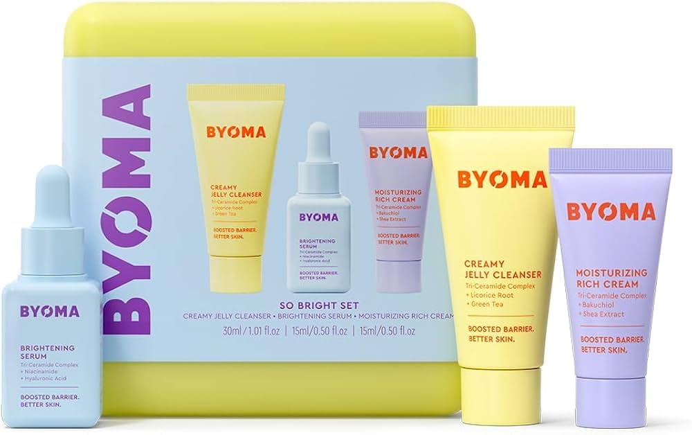 BYOMA ORIGINAL | SO BRIGHT SET | Estuche de tratamiento | Set de Cuidado de la Piel - So Bright - Tri-Ceramide COMPLEX - (30 ml + 15 ml + 15 ml) | VEGANO | by BELLA(Paquete de 3 unidades)
