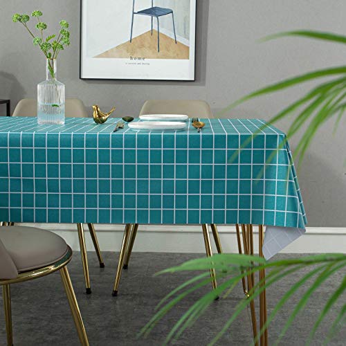 Necalisi Mantel de vinilo de 100 x 160 cm, impermeable, mantel de hule para cocina, picnic al aire libre