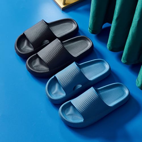 Cloud Slippers for Women and Men,Support and Cushioned Thick Sole Pillow Slippers Ultra Soft EVA Anti-slip shock absorption Flat Shower Sandals3