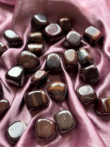 Image of Tumbled Stones, Natural Crystal Healing Stones, Home Office Decor, Aquarium Decorative Pebbles, Vase Fillers (Red Tiger Eye, 100)