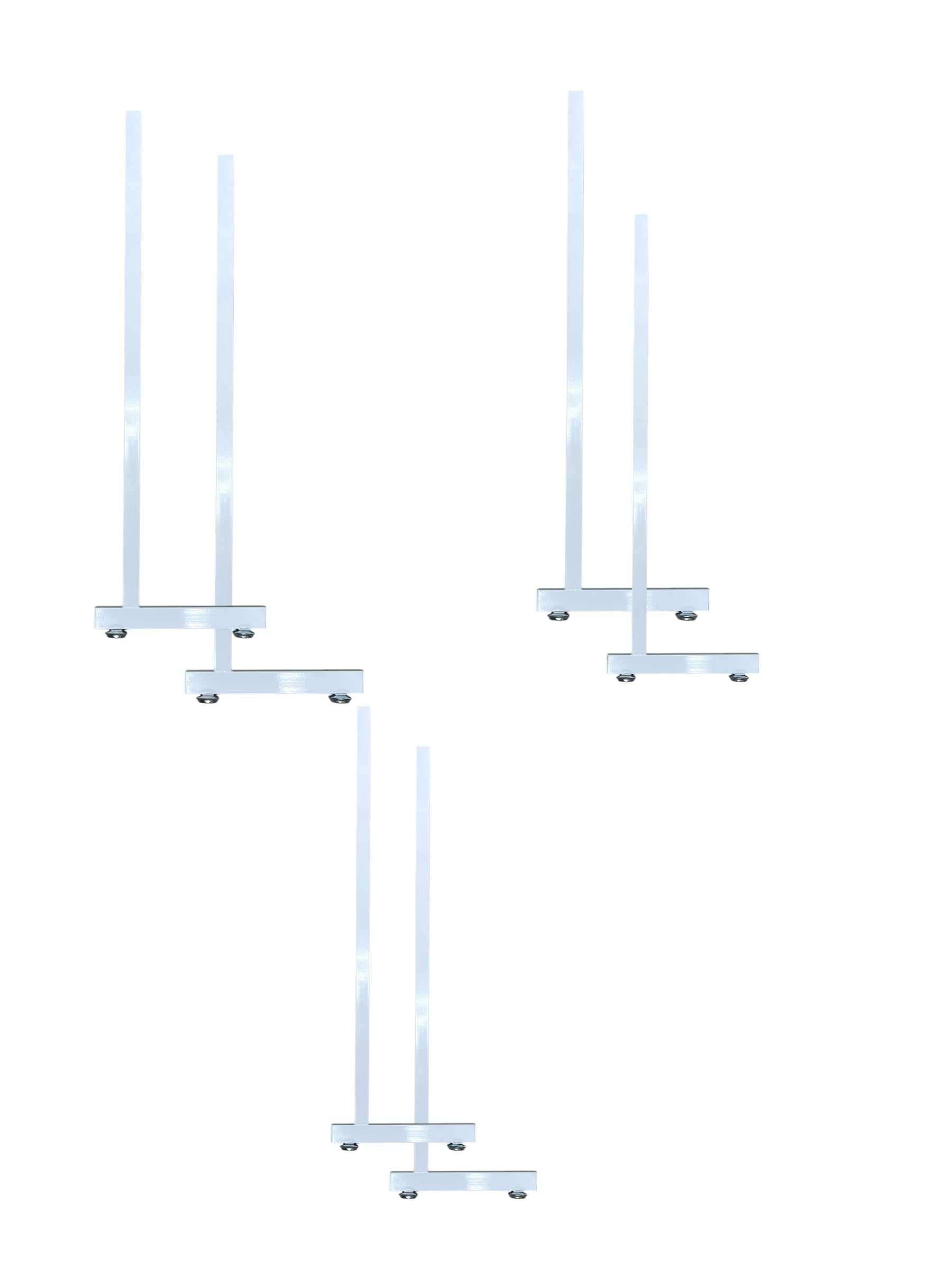 Only Hangers EZ Slide-On Commercial Grade L Legs for Gridwall and Grid Panels No Hardware Needed - Set of 3 Pairs. (White)