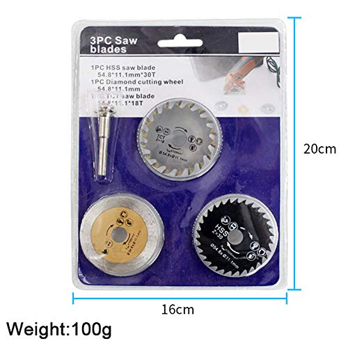 T-Reasure 3Pcs 2Inch Circular Saw Blade, High Speed Steel Mini Circular Saw Blade Cutting Blade Rotary Tool With 6Mm Mandrel For Glass, Soft And Hard Wood Cutting #TOP4