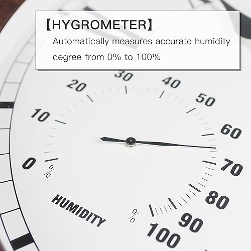 Miniatura 4 de BESTIME MT-32 Reloj de pared de metal de doble cara tres en uno. Silencioso, fácil de leer, relojes colgantes antiguos, jardín, interior, exterior,