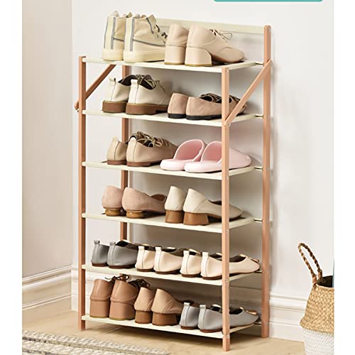 WYQQ Shoe Rack Perspago De Zapatos Plegables para El Hogar Dormitorio Barro Estante De Almacenamiento De Zapatos De Pie De Pie De Almacenamiento Multicapa(Size:50x23.8x90cm,Color:Rosa) Cover
