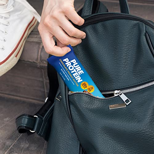 pure protein bars high protein nutritious snacks to support energy low sugar gluten free chocolate peanut butter 176oz 12 count packaging may vary