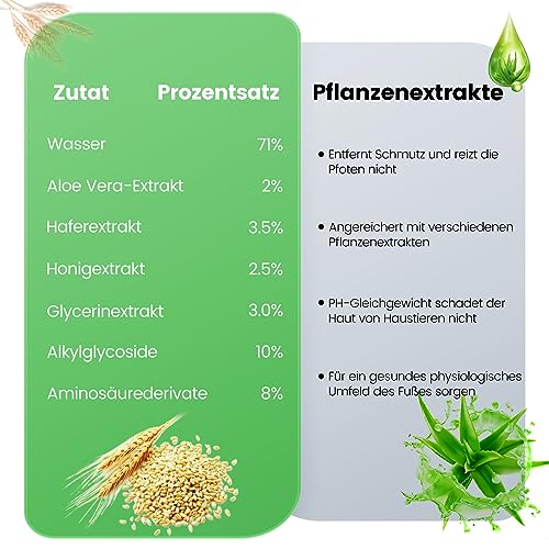 Tinioey Pfotenreiniger für Hunde (200ml) | Hundepfotenbürste | Hundepfoten Reiniger | No Rinse Schäumendes Shampoo für Haustiere | Katzen Pfotenpflege Zubehör | Hunde Sachen Hundezubehör