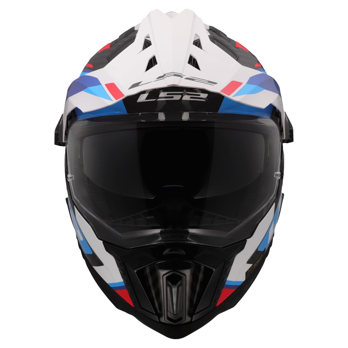 LS2, Casco Moto Cross EXPLORER CARBON FRONTIER II Gloss White Blue, M