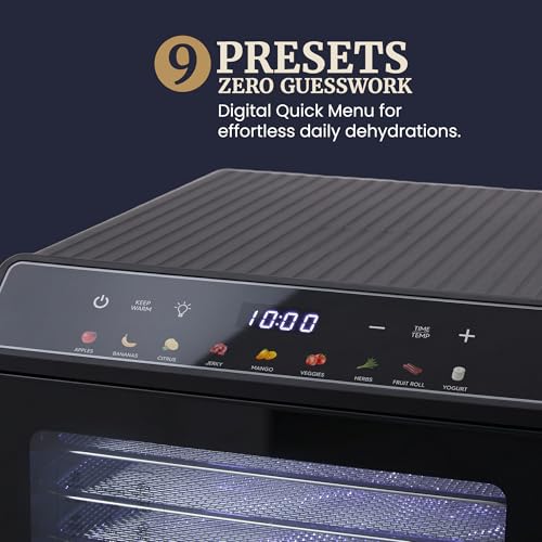 Image of Elite Gourmet 10-Tray Digital Food Dehydrator, 48-Hr Timer, 95-167F, Black