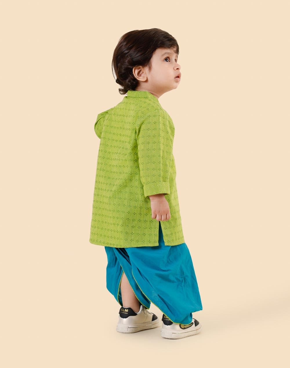 Fabindia Green Cotton 2Pc Dhoti Set 2