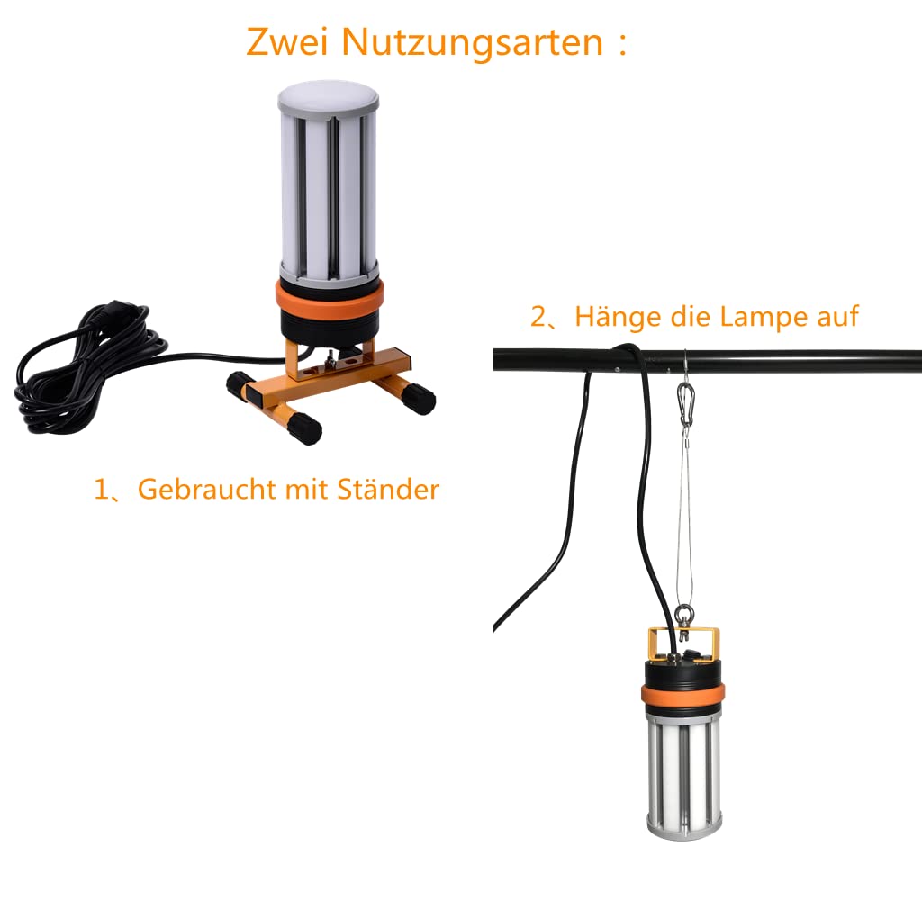 LED Baustrahler 45W Arbeitsscheinwerfer Bauscheinwerfer 5400LM, 360° Beleuchtung, IP64 wasserdicht.