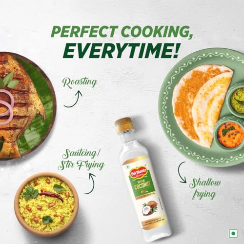 Image of Del Monte Multipurpose Cold Pressed Virgin Coconut Oil 500ml | 100% Pure, Unrefined, Kolhu /Kacchi Ghani /Mara Chekku /Ganuga | Rich Aroma & Flavour of real coconuts | Ideal for Daily Cooking, Massage, Hair, Skin & Baby Care | Cholesterol & Chemical Free | 60% MCT | Low Trans Fat Oil | Keto Friendly