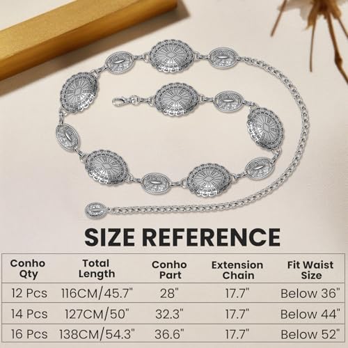 Alabasta Western Belt for Women, Concho Chain Belts for Dresses Jeans Country Concert Outfit4