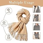 maamgic Womens Scarf Large Pashmina Shawls and Wraps Light Blanket Scarf for Evening Dress Warm Daily Travel Office - Image 4