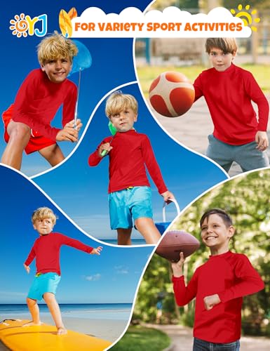 Image of Boys Rash Guard Swim Shirt Long Sleeve Rashguard UPF+ 50 SPF Sun Water Surfing Shirts for Toddler Kids Youth Teen 2T-16Y