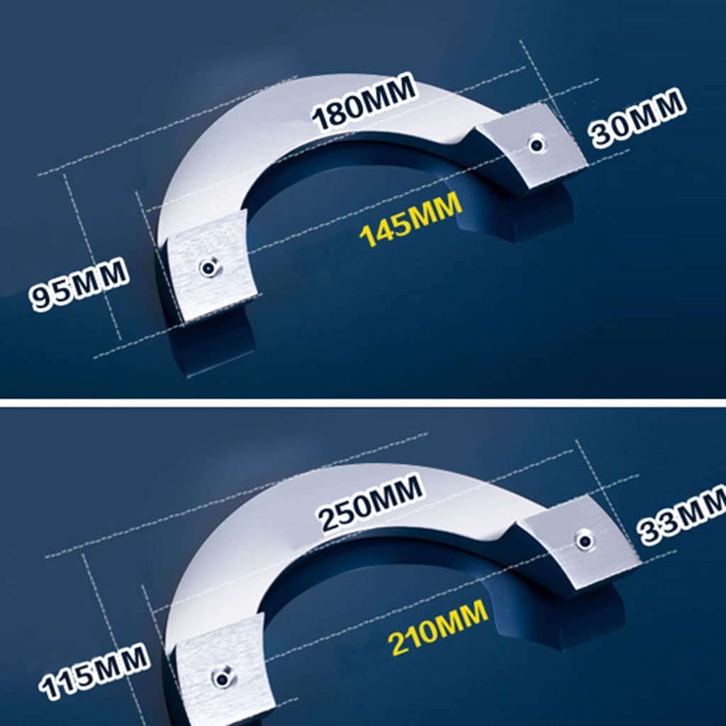 Klamka do drzwi stodoły do drzwi przesuwnych Szklane drzwi drewniane drzwi, stop aluminium (Color : Black, Size : 250MM)