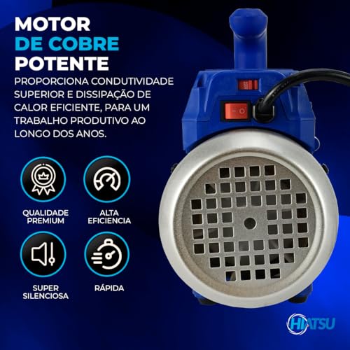 Bomba de vácuo 2cfm Estágio simples Hiatsu VPH120 Bivolt 60Hz 1440rpm 150 micron refrigeração 1/4Hp
