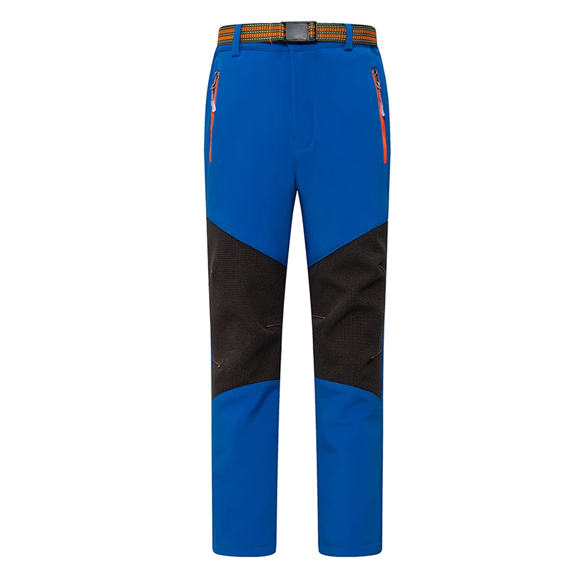Daysskk Softshellbroek voor kinderen, winter, outdoorbroek, fleece, gevoerd, voor jongens en meisjes, sneeuwbroek, waterdicht, 110-170, zwart, 134-146