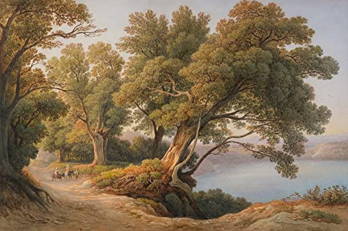 Tableau italienische Seelandschaft Aostatal Rudolf Müller image sur toile 60x90cm