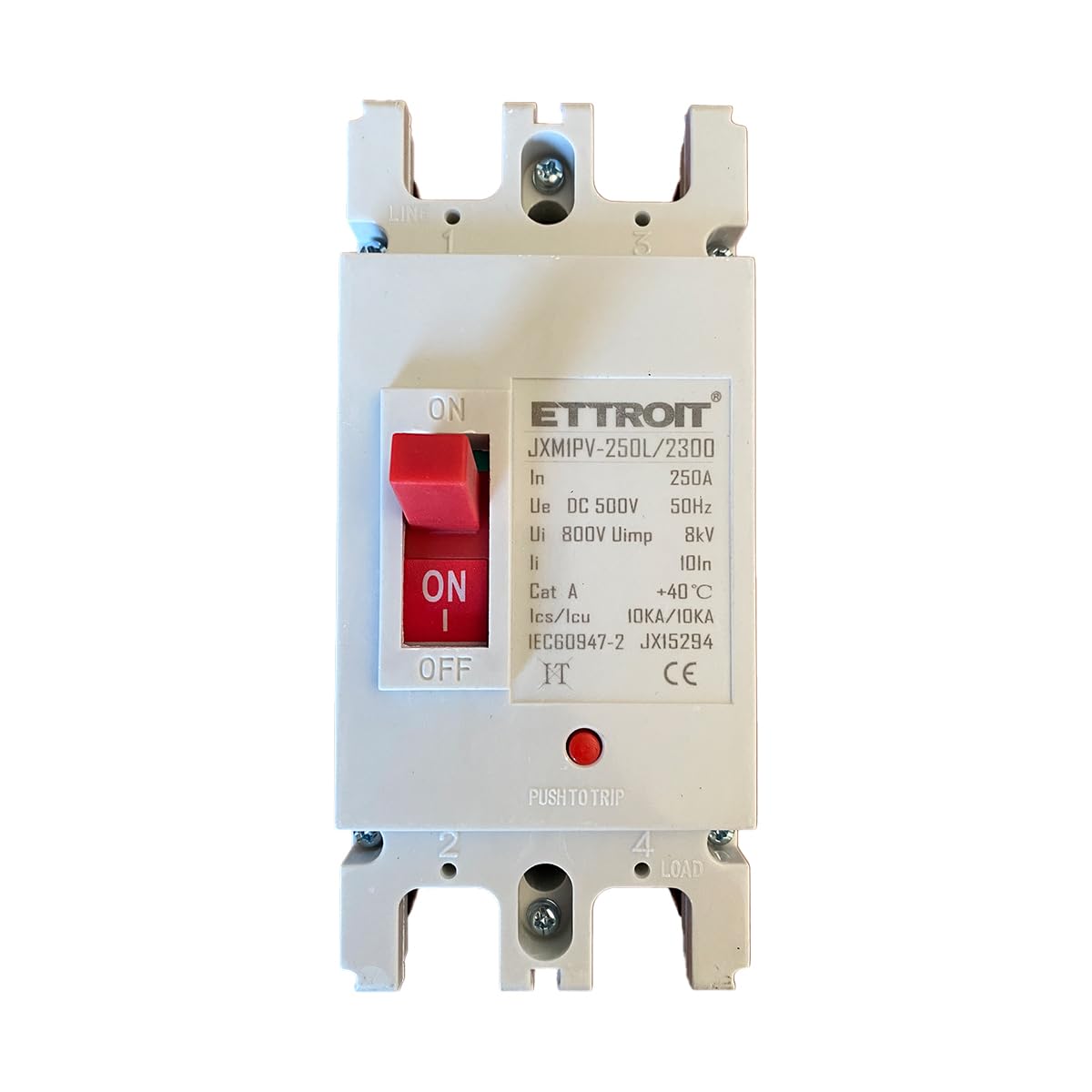 A2ZWORLD Interruttore Scatolato Magnetotermico Per Fotovoltaico, MCCB DC Curva C, 2P DC 500V 250A, Ui 800V Uimp 8Kv, Ics 10kA Icu 10kA, IP40 IEC60947-4