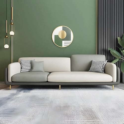 Image of Black Wood Modern Luxury Velvet Fabric 3+2+1 Seater Sofa in Bug Resistant Solid Wood for Bedroom, Living Room, Dining Room, Drawing Room, Home Office (Dark Grey & Beige, 6 Seater, Classic)