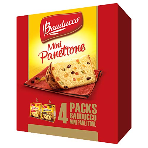 Bauducco Mini Panettone & Mini Chocottone, Moist & Fresh, Traditional Italian Recipe, Italian Traditional Holiday Cake, 14.1oz (Pack of 4)