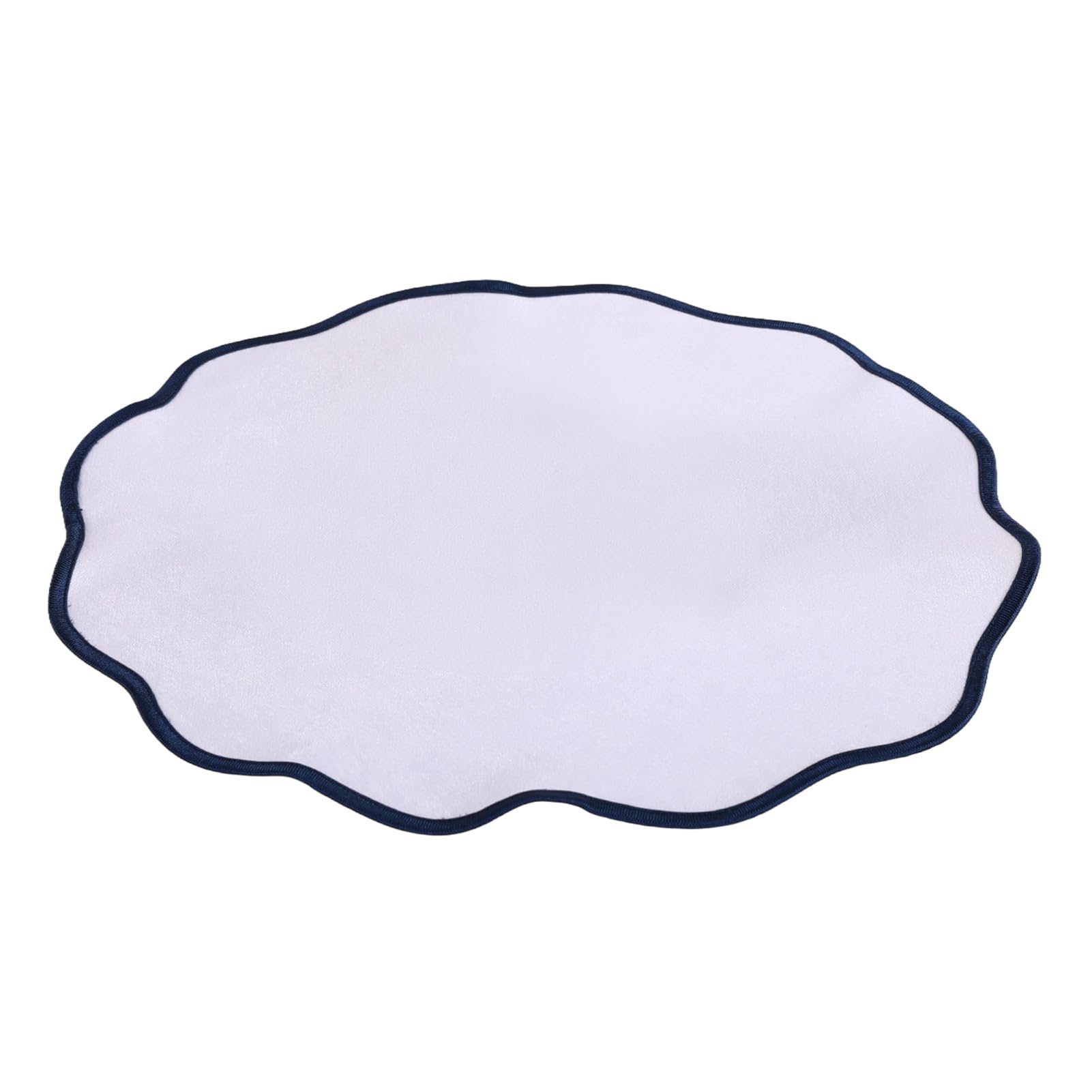 Virelynx Scalloped Round Placemat – Linen Machine Washable Heat Insulation, Table Mat for Dining Table Home Decoration