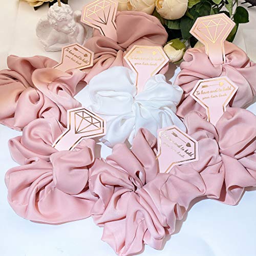 STARAMZ 7 Packs Big Bridesmaid Scrunchies Oversize Elastic Hair Ties Large Scrunchies Ponytail Hair Accessories Scrunchy for Girls Women (Blush)