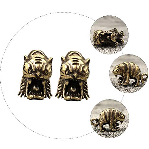 FAVOMOTO 2Pcs Figurinhas Estátua de Bronze Chinês Feng Shui Bronze Mini Tigre Tigre Sorte Estátuas R