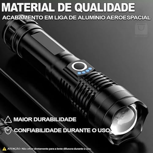 Lanterna Tática T9 Mais Forte Do Mundo Bateria Recarregável Usb