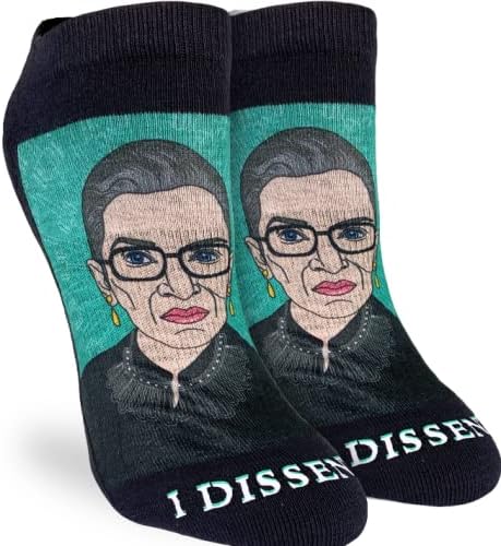Good Luck Sock Women's Ruth Bader Ginsburg Portrait Ankle Socks, Adult