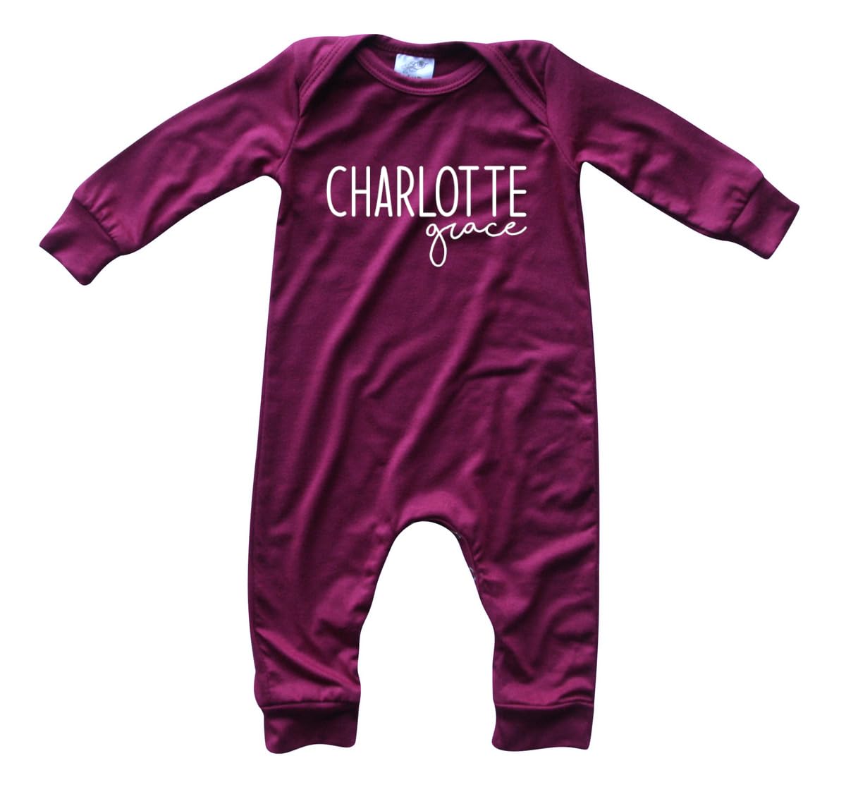 Mod Personalized Soft Baby Romper, Long Sleeve, Unisex, Envelope Neck, Customized