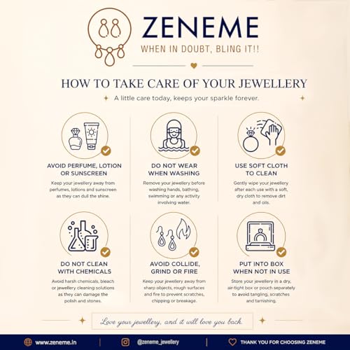 Image of ZENEME Jewellery Set Gold Plated Long Traditional Maharani Beads Studded Temple Coin Necklace Set with Earrings Jewellery For Women & Girls