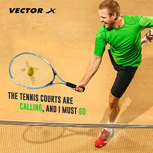 Image of Vector X VXT-520 Adult Men Recreational Tennis Racket Lightweight Aluminum Frame for Easy Swing|105 sq in Head|Pre-Strung Beginner Racquet for Outdoor Games Training & Practice (23 inch) Full Cover