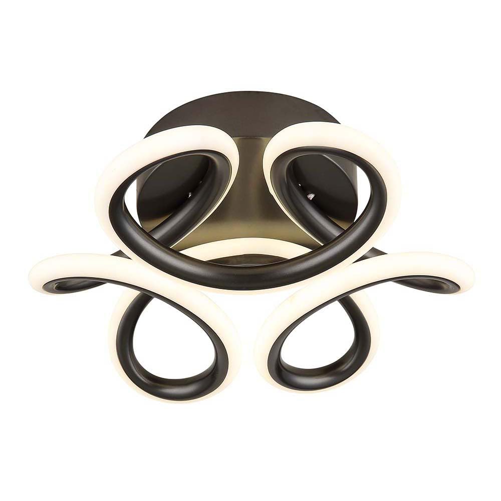 Netlighting Unisex Grey Melisand Semi Flush Ceiling Light Anthracite Matt Led 2700 6000K In Size 24