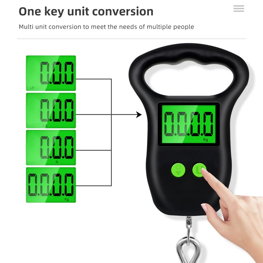 JFDBGU Newest 50kg/110lb Hanging Scale Digital Portable Luggage Weight BackLight Hook Fishing Weigh