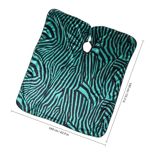 Operitacx Capa de Estilismo para Cabello Satinada Impermeable Talla Grande con Patrón de Rayas Verde para Barbería y Corte de Cabello miniatura 2