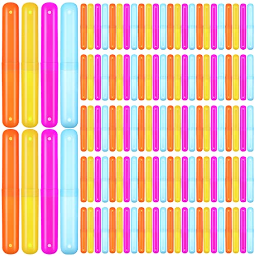 Lallisa 150 Pieces Travel Toothbrush Case Holder Bulk Portable Plastic Dust Proof Breathable Toothbrush Holder for Travel Indoor Outdoor Travel Trip Home Camping School