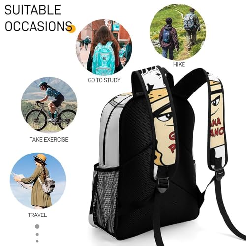 1 Merch Large Travel Backpack Italian-Brainrot Meme Waterproof Lightweight Daypack White 44x32x19cm4